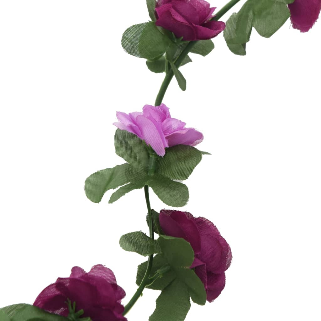 vidaXL Set of 6 Christmas Flower Garlands - Spring Light Purple, 250 cm - Elegant & Realistic Floral Décor - BEYRUN