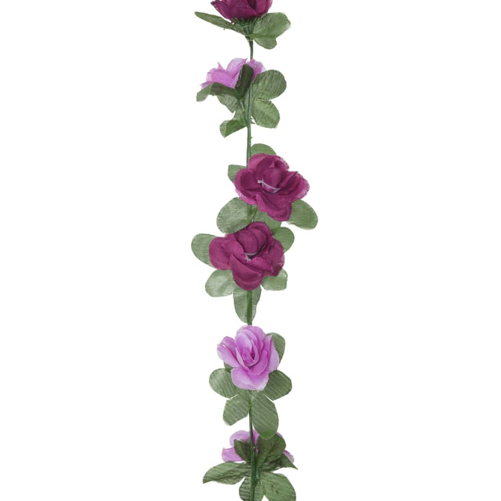 vidaXL Set of 6 Christmas Flower Garlands - Spring Light Purple, 250 cm - Elegant & Realistic Floral Décor - BEYRUN