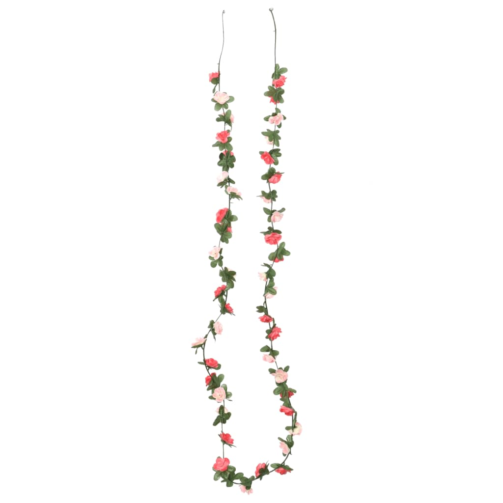 vidaXL 6-Piece Spring Rose Christmas Flower Garlands, 250 cm - Realistic & Lush Decoration for Weddings, Parties, Home Decor - BEYRUN