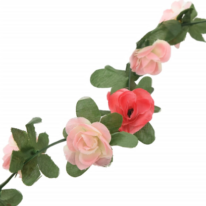 vidaXL 6-Piece Spring Rose Christmas Flower Garlands, 250 cm - Realistic & Lush Decoration for Weddings, Parties, Home Decor - BEYRUN