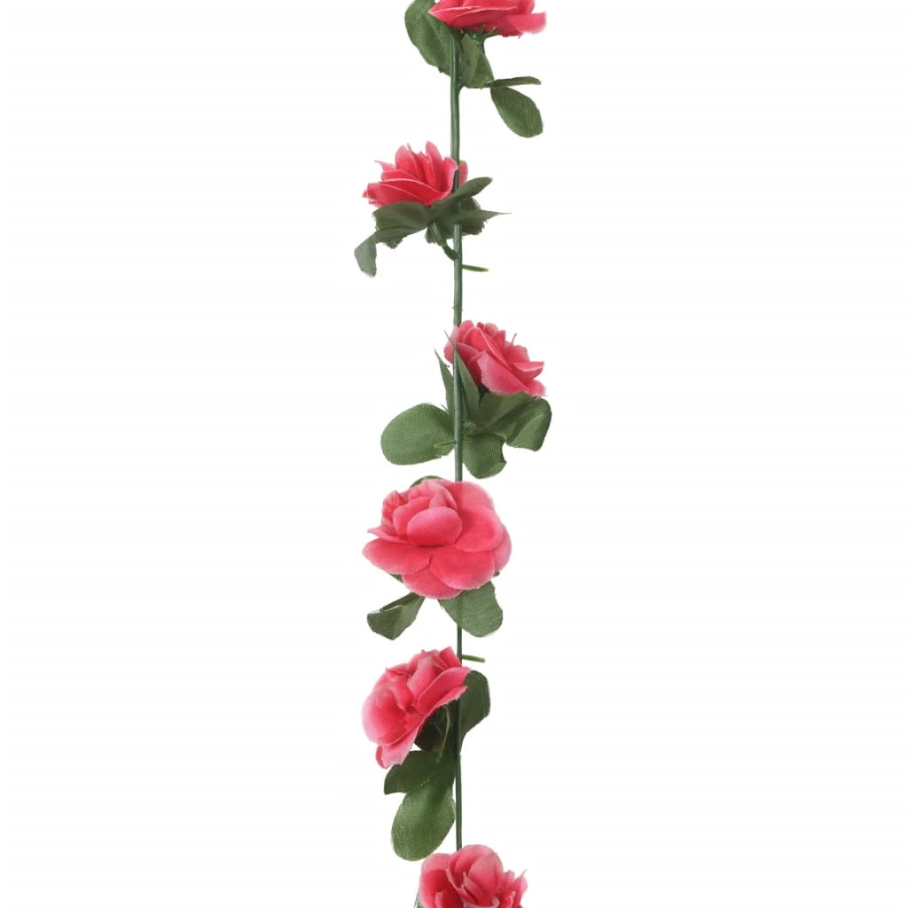 vidaXL 6-Piece Christmas Flower Garlands - 250cm Spring Rose Red Artificial Silk - Perfect for Weddings, Parties & Home Decor - BEYRUN