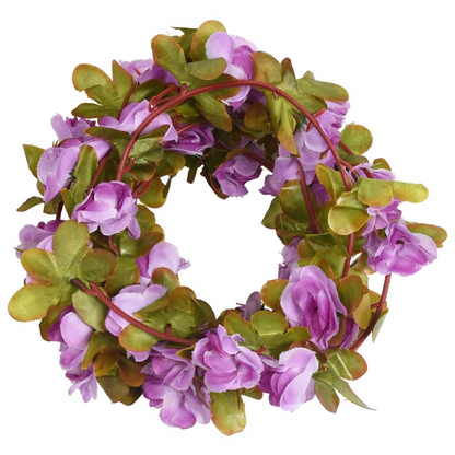 vidaXL 6 pcs Light Purple Christmas Flower Garlands - 250 cm | Elegant & Realistic Holiday Decor - BEYRUN