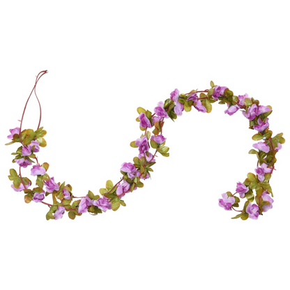 vidaXL 6 pcs Light Purple Christmas Flower Garlands - 250 cm | Elegant & Realistic Holiday Decor - BEYRUN