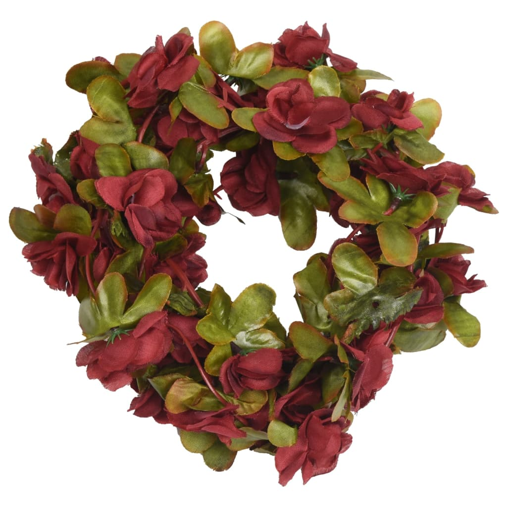 vidaXL Wine Red Christmas Flower Garlands, 250 cm - Set of 6 | Realistic Silk Decorations for Weddings, Parties & Home Decor - BEYRUN