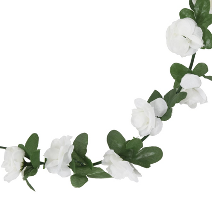 vidaXL 6 pcs 250 cm Artificial Spring White Christmas Flower Garlands - Lifelike Decoration for Weddings, Parties & More - BEYRUN