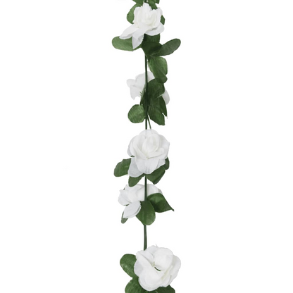 vidaXL 6 pcs 250 cm Artificial Spring White Christmas Flower Garlands - Lifelike Decoration for Weddings, Parties & More - BEYRUN