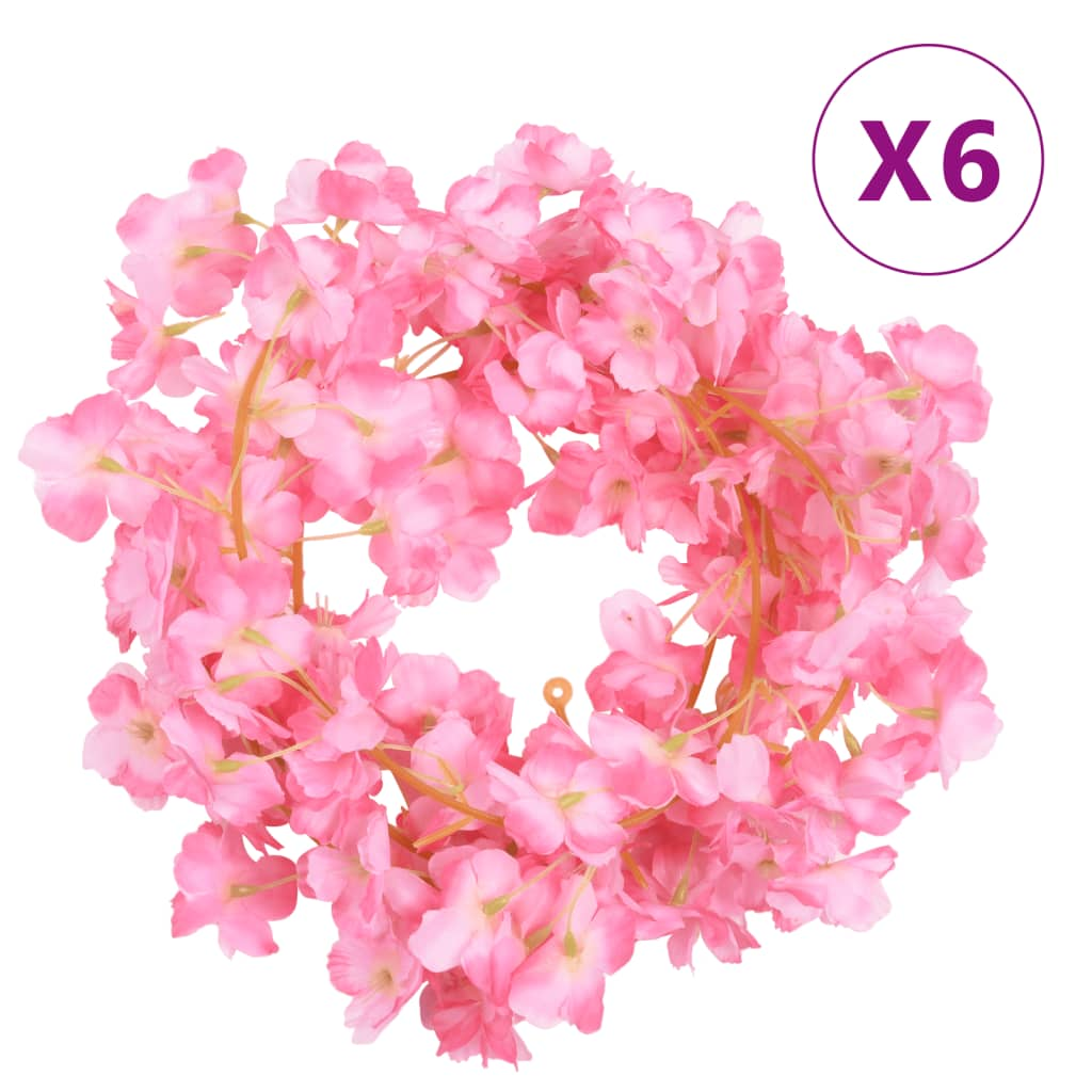 vidaXL 6 Pcs Christmas Flower Garlands, Dark Pink, 180 cm - Perfect for Weddings, Parties, and Home Decor - BEYRUN