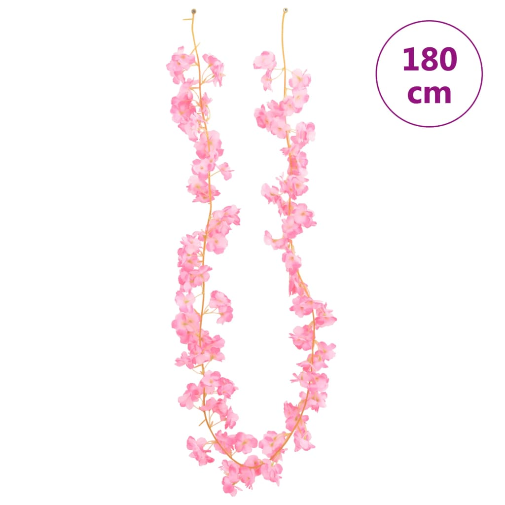 vidaXL 6 Pcs Christmas Flower Garlands, Dark Pink, 180 cm - Perfect for Weddings, Parties, and Home Decor - BEYRUN