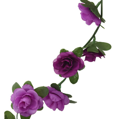 vidaXL Light Purple Christmas Flower Garlands - 6 Pack, 240 cm, Realistic Artificial Flowers for Indoor & Outdoor Decoration - BEYRUN