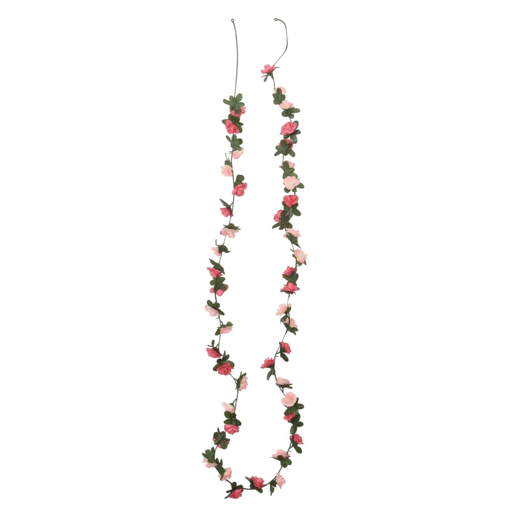 vidaXL 6 pcs 240 cm Rose Christmas Flower Garlands - Festive & Realistic Artificial Decor - BEYRUN