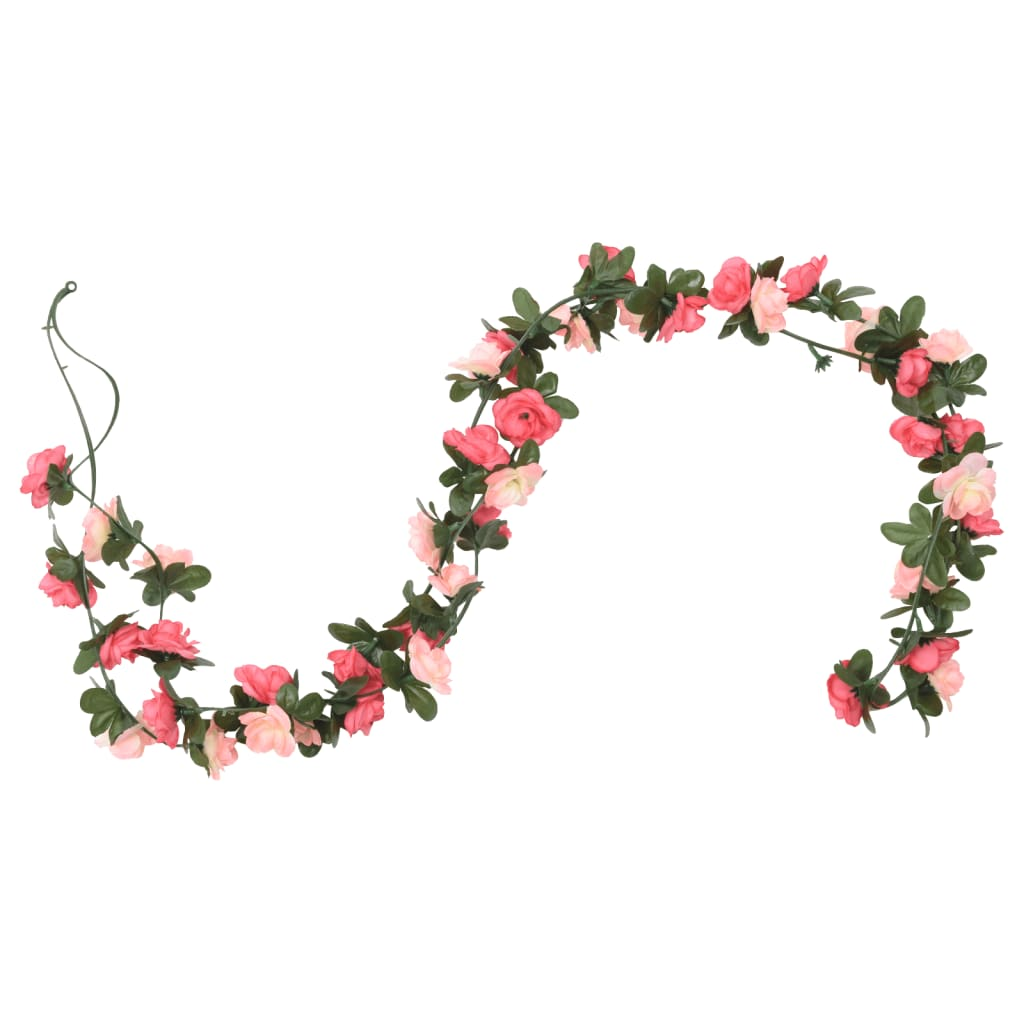 vidaXL 6 pcs 240 cm Rose Christmas Flower Garlands - Festive & Realistic Artificial Decor - BEYRUN