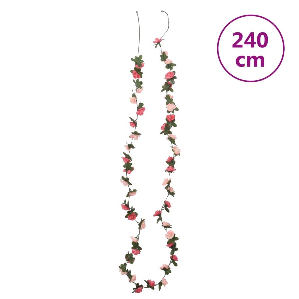 vidaXL 6 pcs 240 cm Rose Christmas Flower Garlands - Festive & Realistic Artificial Decor - BEYRUN