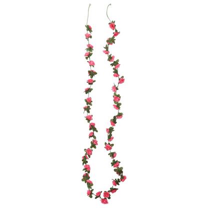 vidaXL 6-Piece Christmas Flower Garlands - Red & Pink, 240 cm - Perfect for Festive Decoration - BEYRUN