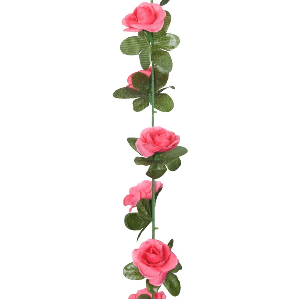 vidaXL 6-Piece Christmas Flower Garlands - Red & Pink, 240 cm - Perfect for Festive Decoration - BEYRUN