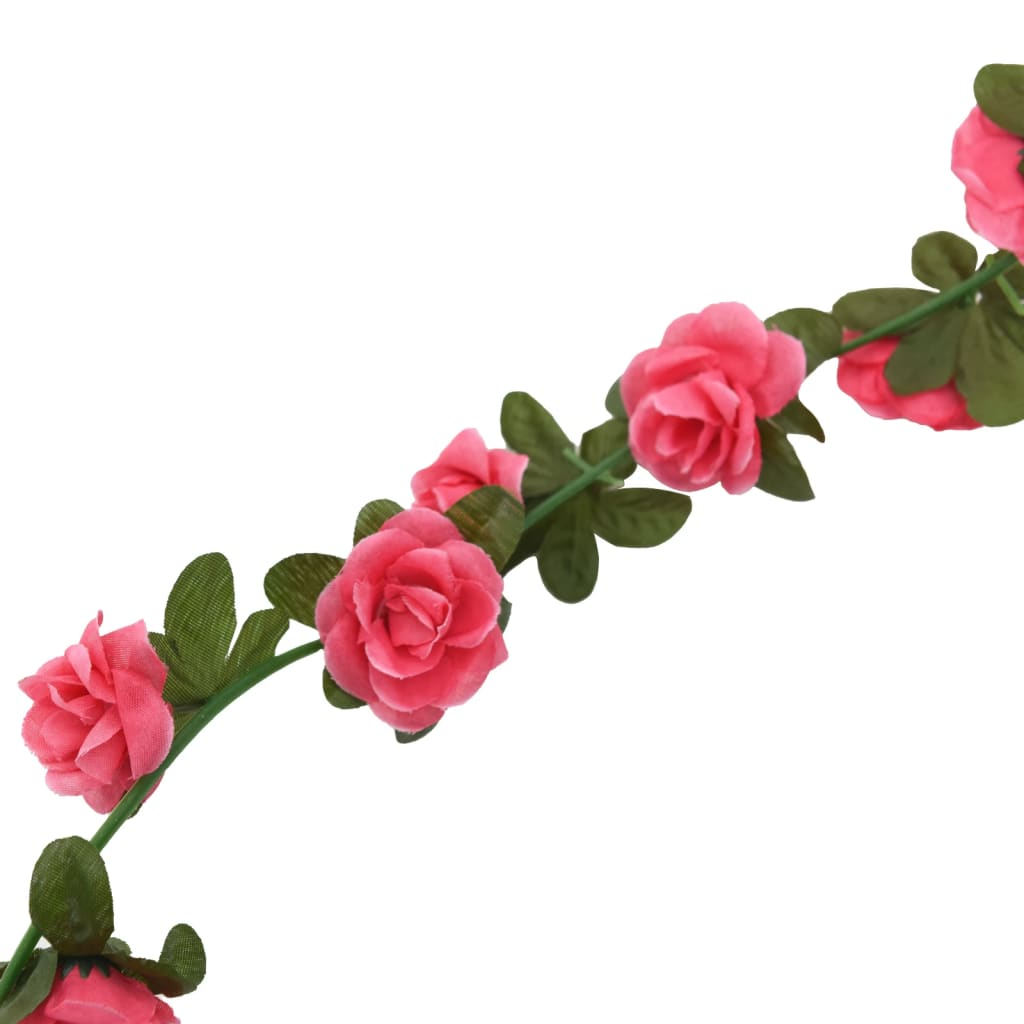 vidaXL 6-Piece Christmas Flower Garlands - Red & Pink, 240 cm - Perfect for Festive Decoration - BEYRUN