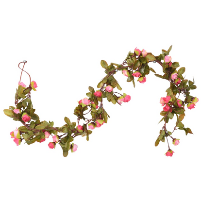 vidaXL 6-Piece Christmas Flower Garlands - Rose, 215 cm - Elegant Indoor & Outdoor Decorations - BEYRUN