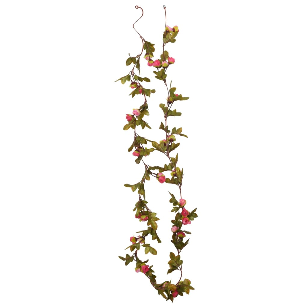 vidaXL 6-Piece Christmas Flower Garlands - Rose, 215 cm - Elegant Indoor & Outdoor Decorations - BEYRUN