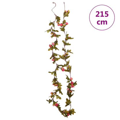 vidaXL 6-Piece Christmas Flower Garlands - Rose, 215 cm - Elegant Indoor & Outdoor Decorations - BEYRUN