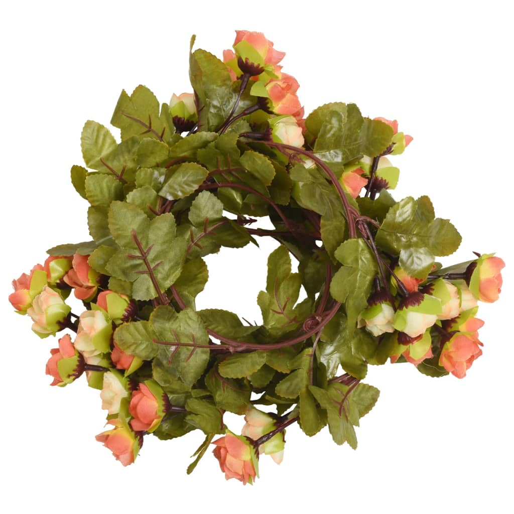 vidaXL 6 pcs 215 cm Sunset Red Christmas Flower Garlands - Festive & Realistic Artificial Decor - BEYRUN