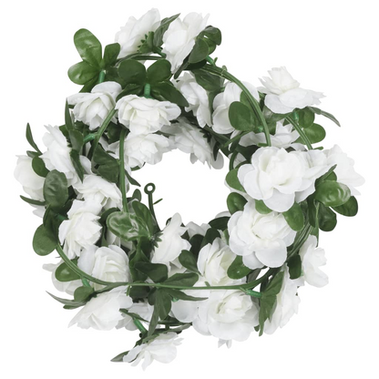 vidaXL Set of 6 Christmas Flower Garlands in White - 240 cm Each | Perfect for Wedding, Party & Home Decor - BEYRUN