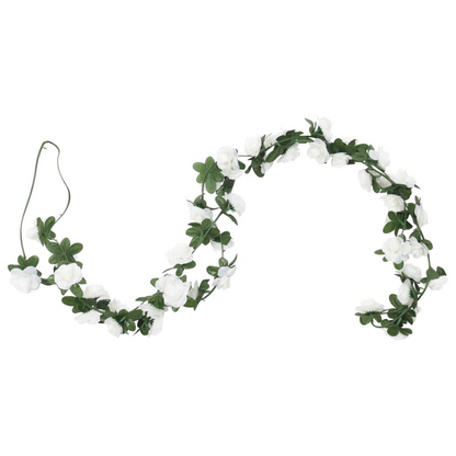 vidaXL Set of 6 Christmas Flower Garlands in White - 240 cm Each | Perfect for Wedding, Party & Home Decor - BEYRUN