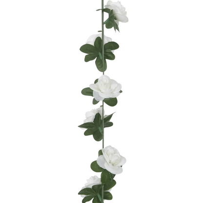 vidaXL Set of 6 Christmas Flower Garlands in White - 240 cm Each | Perfect for Wedding, Party & Home Decor - BEYRUN