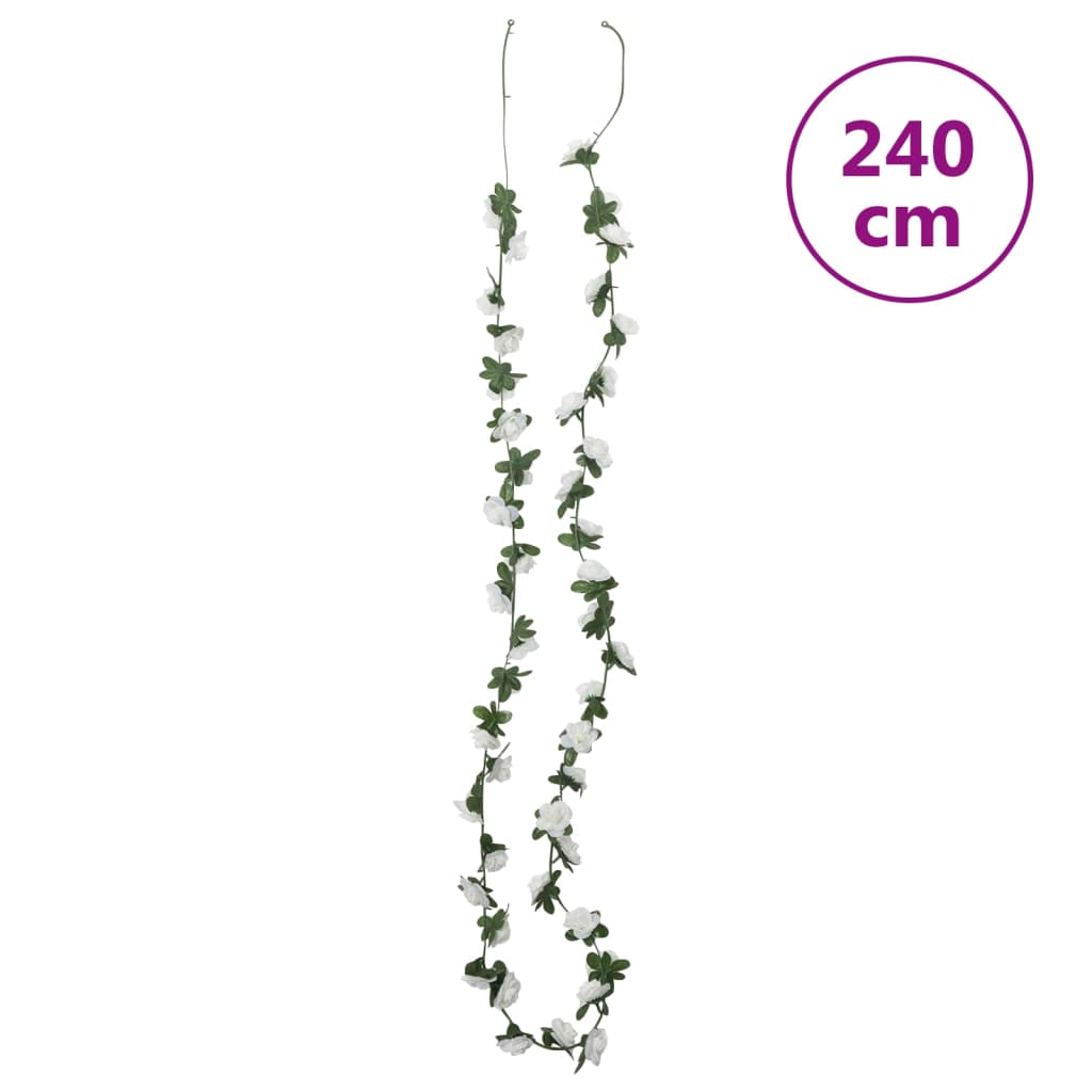 vidaXL Set of 6 Christmas Flower Garlands in White - 240 cm Each | Perfect for Wedding, Party & Home Decor - BEYRUN