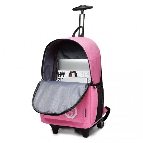 E6877 - Kono Multi-functional Glow-in-the-Dark Trolley Backpack - Pink - BEYRUN