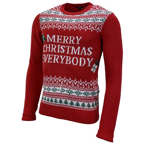 Adults 3XL Red Christmas Sweater – Unisex Festive Crew Neck with Ribbed Cuffs, Hem & Long Sleeves - BEYRUN