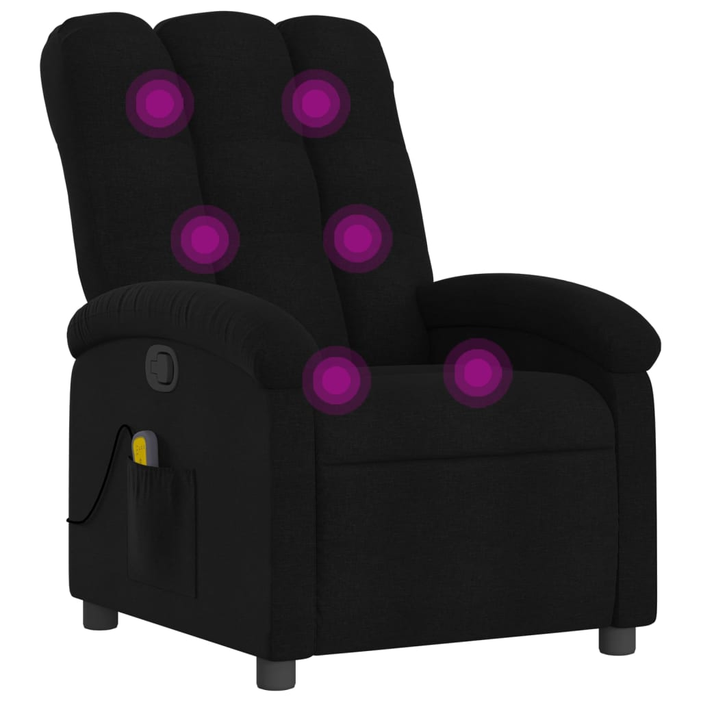 vidaXL Black Fabric Massage Recliner Chair - Ultimate Comfort and Relaxation - BEYRUN