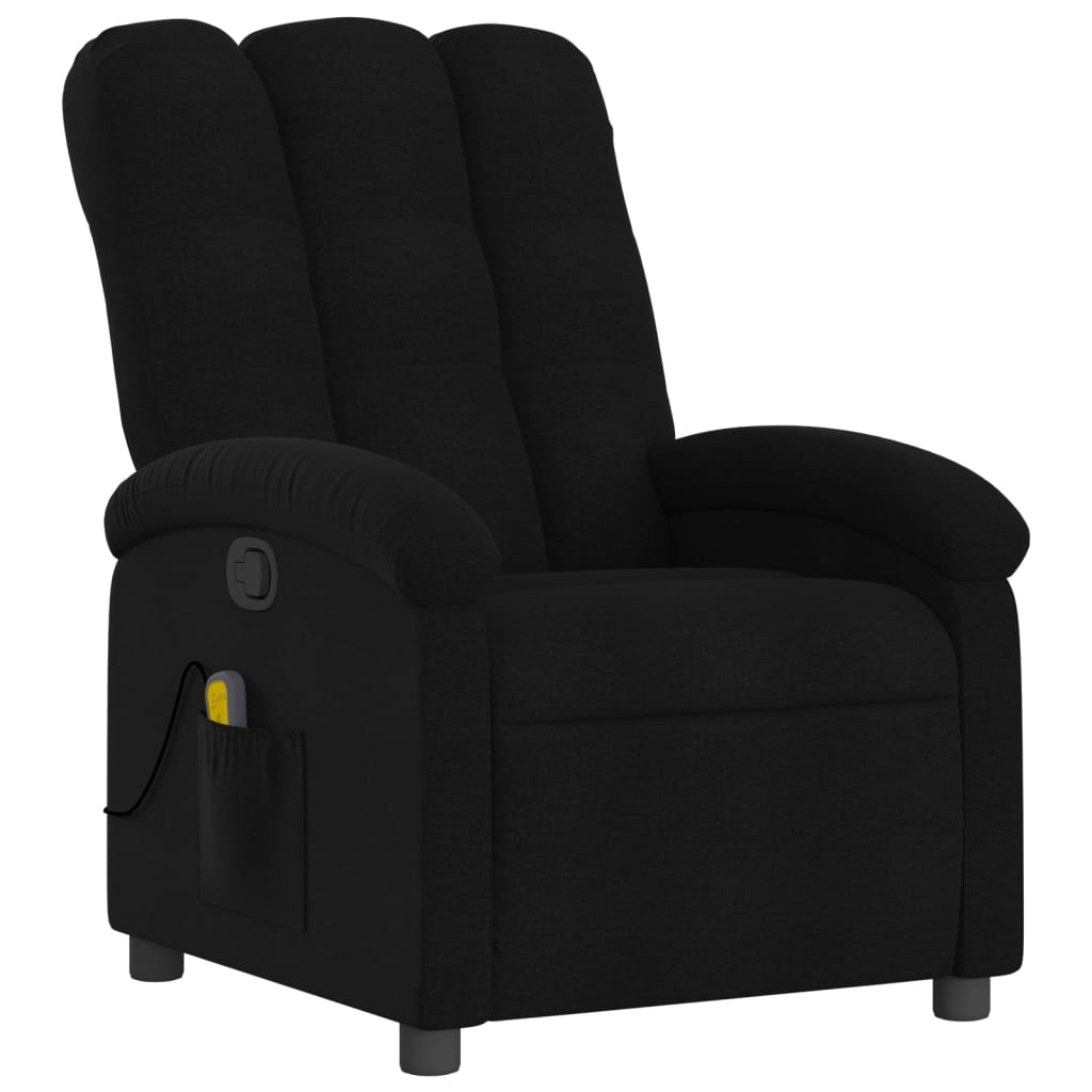 vidaXL Black Fabric Massage Recliner Chair - Ultimate Comfort and Relaxation - BEYRUN