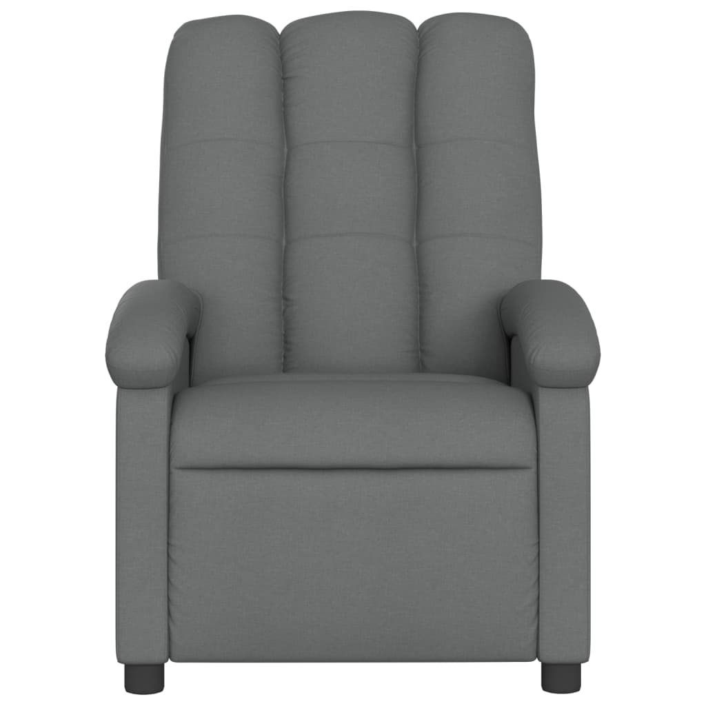 vidaXL Massage Recliner Chair Dark Grey Fabric - Ultimate Relaxation & Comfort - BEYRUN