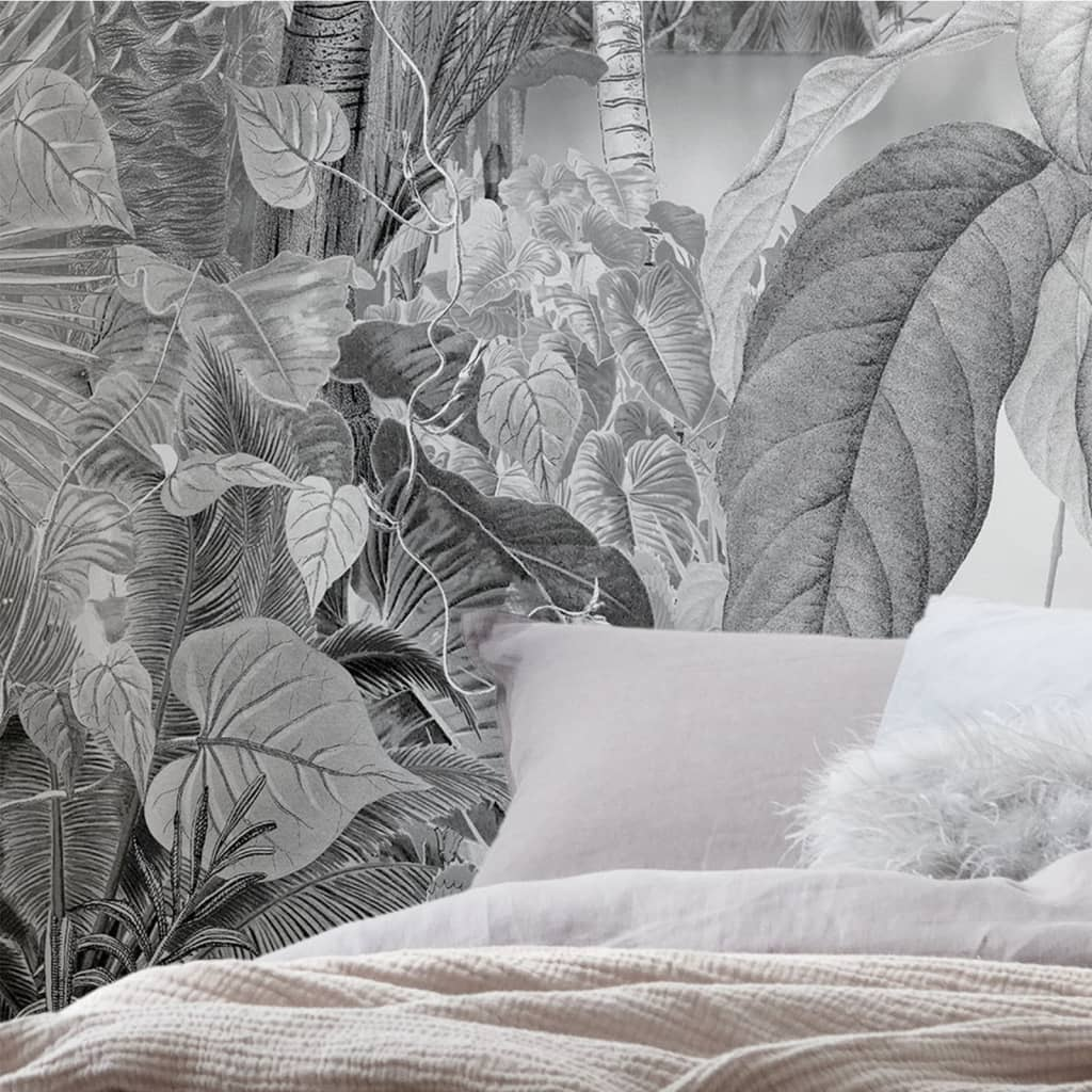 Komar Photo Mural Lac Tropical Black & White 200x270 cm – Elegant Non-Woven Wall Art, Easy to Apply & Remove - BEYRUN