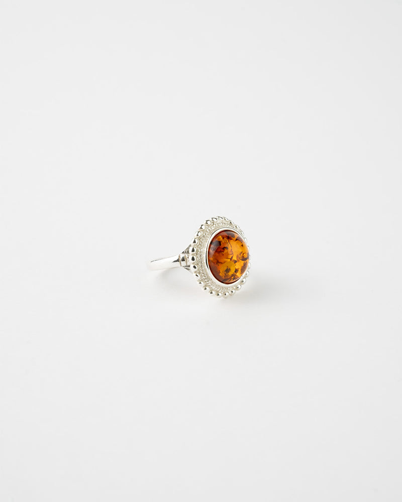 Luxury Circular Decorative Ring in Amber & 925 Sterling Silver – Elegant Home Décor