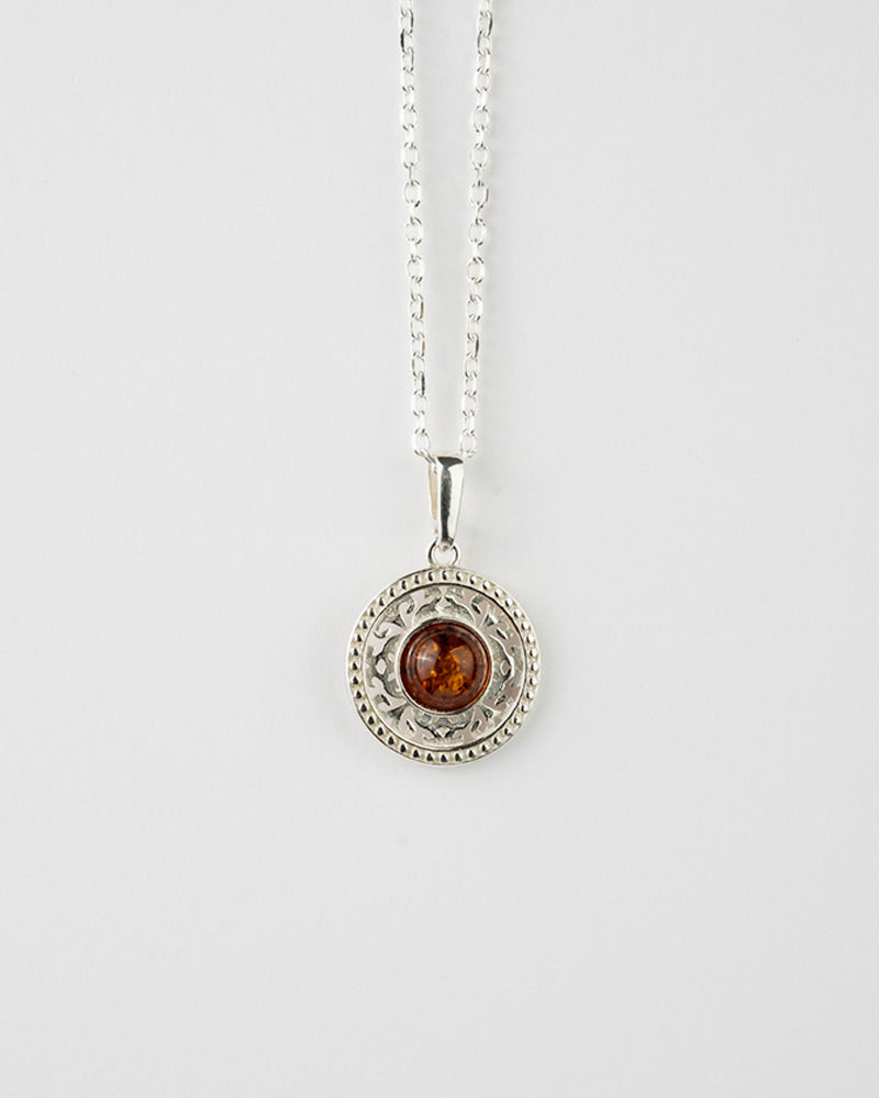 Luxurious Floral Disc Pendant Necklace | 925 Sterling Silver - BEYRUN