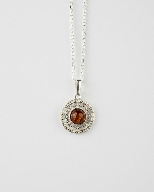 Luxurious Floral Disc Pendant Necklace | 925 Sterling Silver - BEYRUN