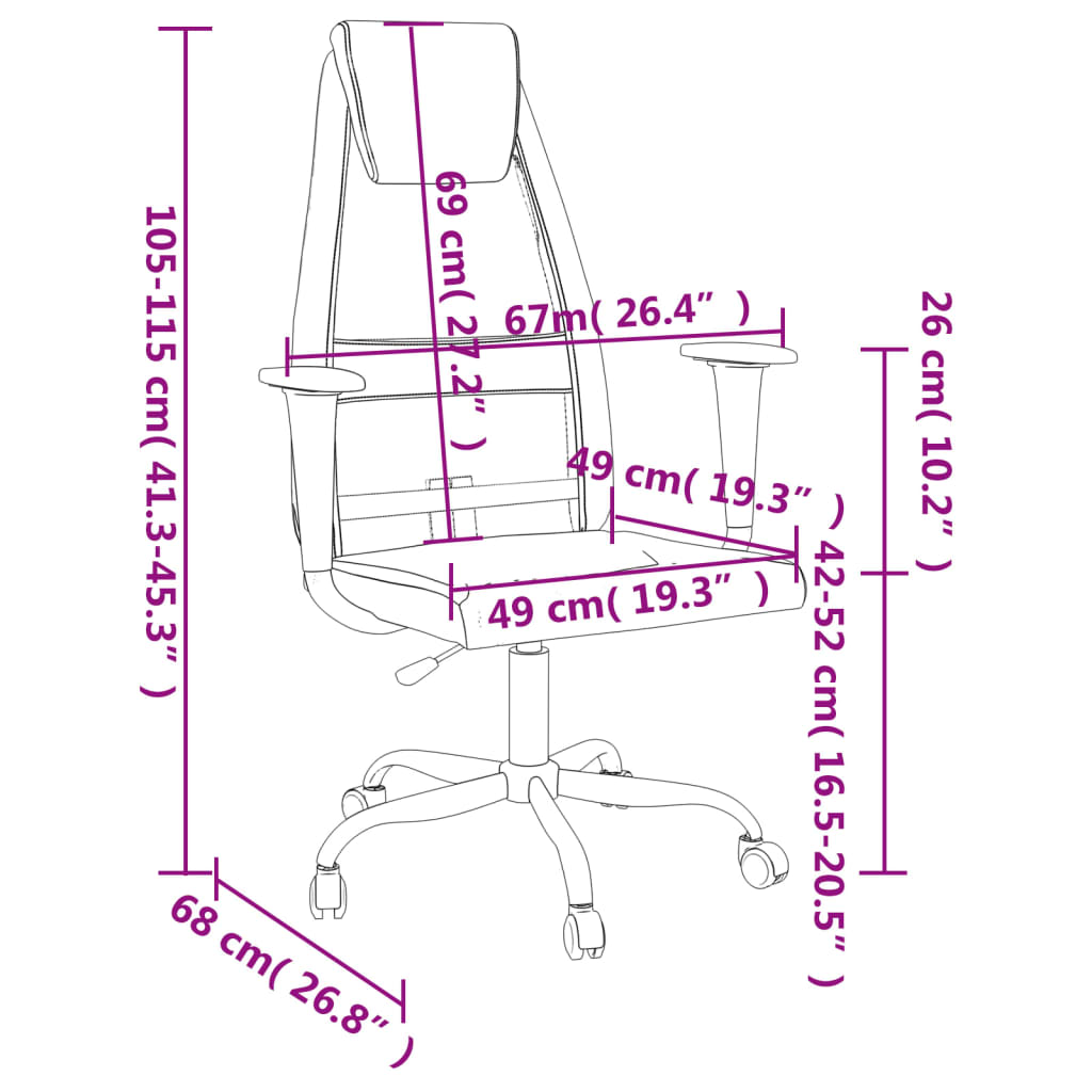 vidaXL Grey Mesh Office Chair - Comfortable & Stylish Faux Leather Design - BEYRUN