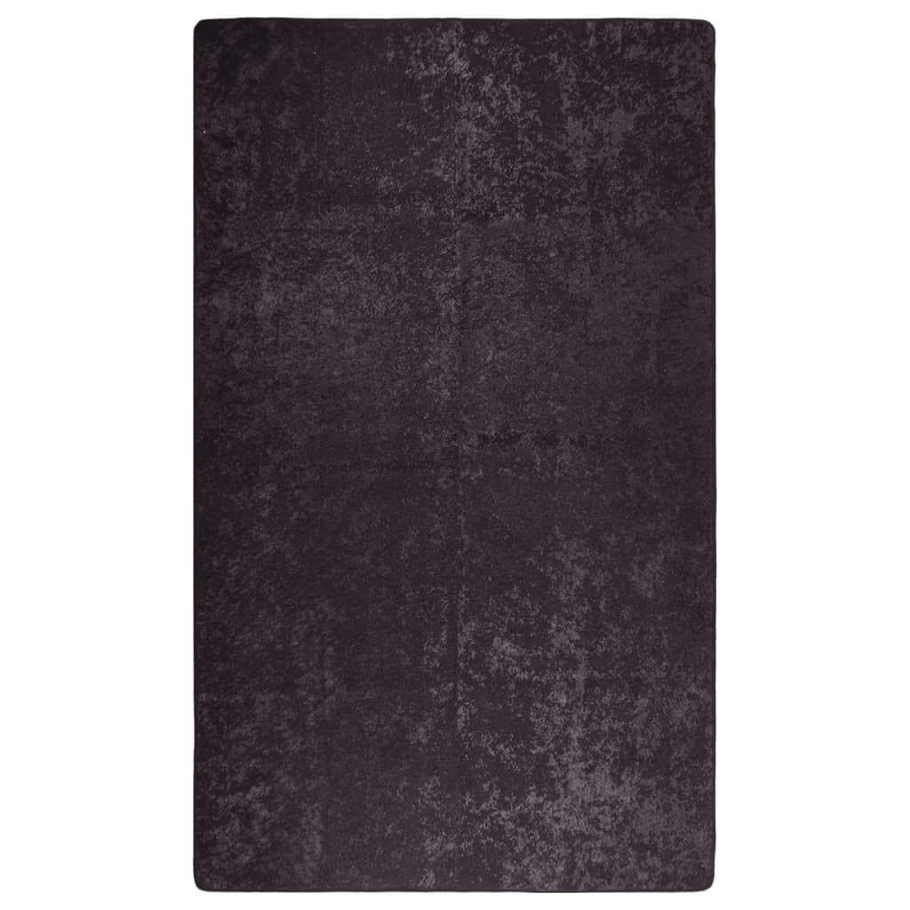 vidaXL Washable Rug in Anthracite | 150x230 cm Anti-Slip Velvet Floor Mat - Soft, Durable, and Easy Care - BEYRUN