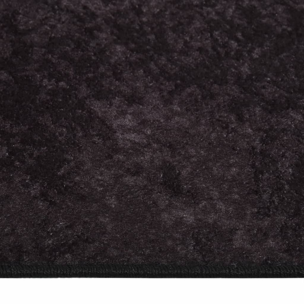 vidaXL Washable Rug in Anthracite | 150x230 cm Anti-Slip Velvet Floor Mat - Soft, Durable, and Easy Care - BEYRUN