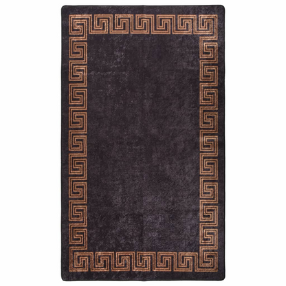 vidaXL Black and Gold Washable Rug - 150x230 cm | Anti-Slip | Noise Absorbing | Antibacterial | Stylish & Durable Area Rug - BEYRUN