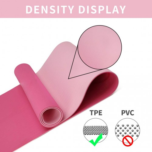 Yoga-1 Kono TPE Non-slip Classic Yoga Mat - Eco-friendly, Durable, and Comfortable, Plum and Pink - BEYRUN