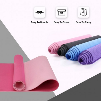 Yoga-1 Kono TPE Non-slip Classic Yoga Mat - Eco-friendly, Durable, and Comfortable, Plum and Pink - BEYRUN