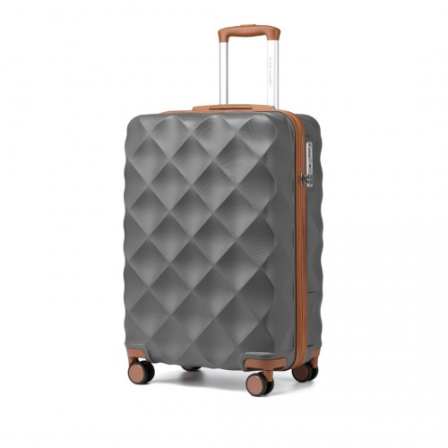 British Traveller 20" Ultralight ABS & Polycarbonate Suitcase with TSA Lock - Grey & Brown - BEYRUN