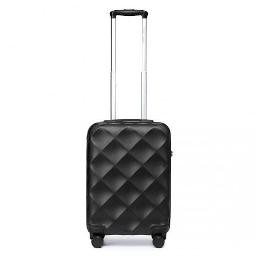 British Traveller 20-Inch Ultralight ABS & Polycarbonate Suitcase with TSA Lock - Black | Lightweight & Durable Travel Companion - BEYRUN