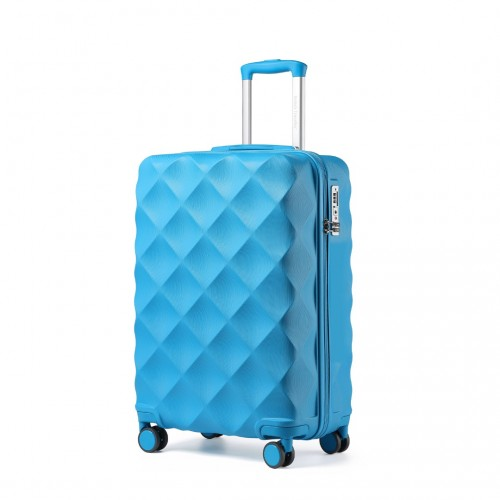 British Traveller 20" Ultralight Diamond Suitcase - TSA Lock, Blue - BEYRUN