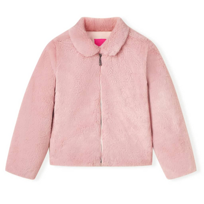 Stylish Kids' Pink Faux Fur Coat - Warm & Cozy | Size 128 for Ages 7-8 | High-Quality Children's Wear - BEYRUN