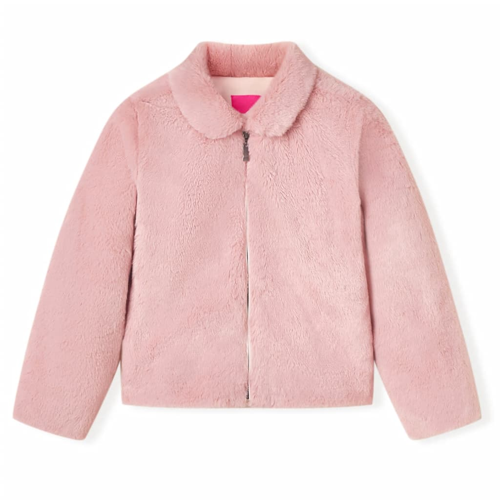 Stylish Kids' Faux Fur Coat in Pink - Warm & Comfortable Children's Jacket (Size 140, 9-10 Years) - BEYRUN