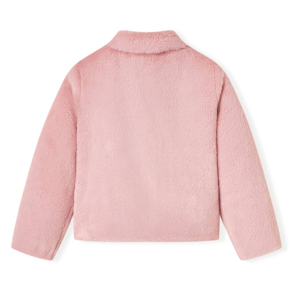 Stylish Kids' Faux Fur Coat in Pink - Warm & Comfortable Children's Jacket (Size 140, 9-10 Years) - BEYRUN