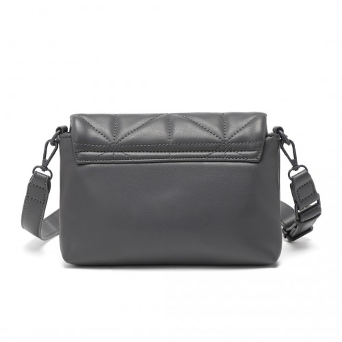 Miss Lulu Chic Quilted Grey Shoulder Bag with Chain Strap - Elegant & Stylish Handbag for Any Occasion - BEYRUN