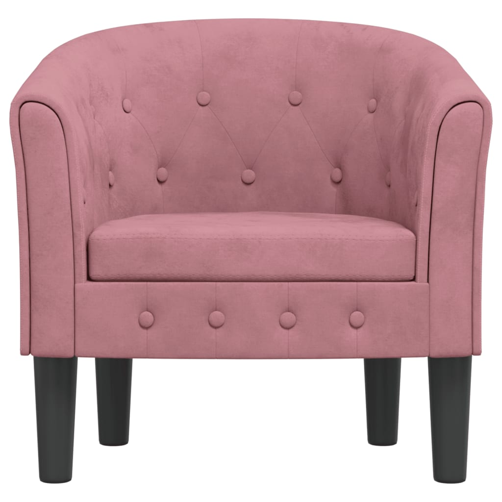 vidaXL Pink Velvet Tub Chair - Elegant and Comfortable Accent Chair for Modern Living Spaces - BEYRUN